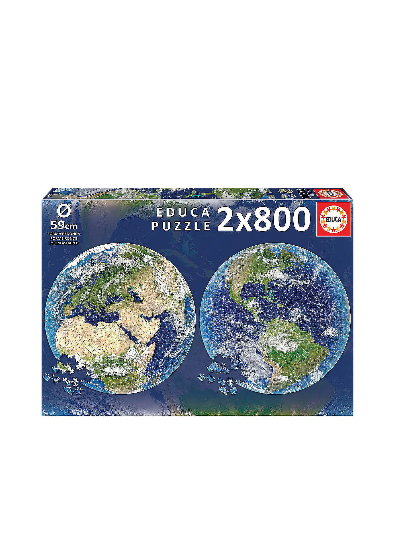 EDUCA | Planet Erde 2x800 Teile Rundpuzzle | 